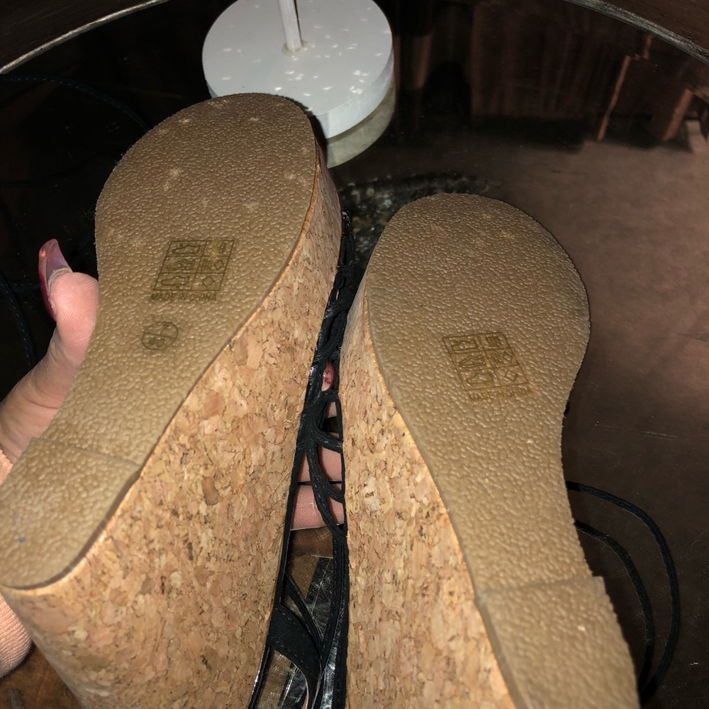 Brand new Black tie up wedges - Picture 4 of 6
